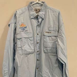 Mens XL Hook & Tackle Fishing Shirt from Dove Creek Lodge Key Largo, Florida
